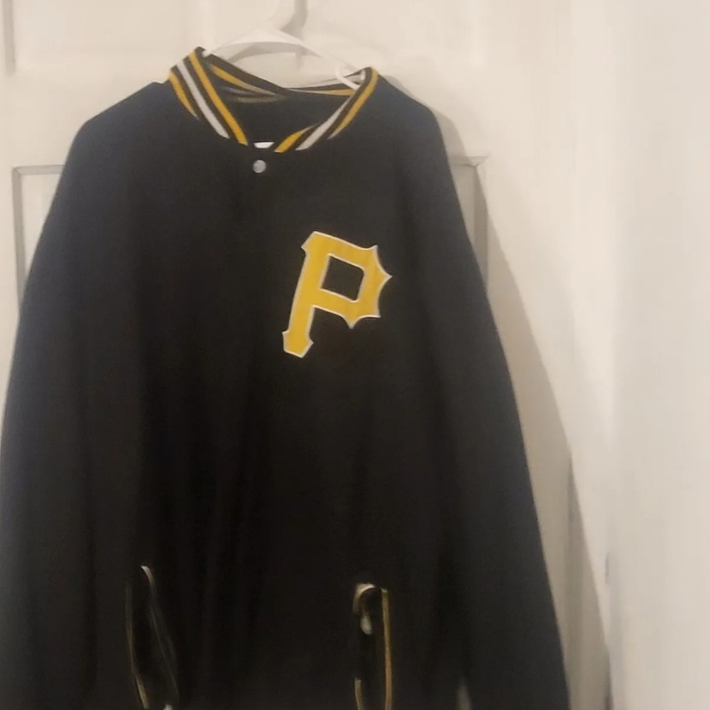 MLB Pittsburgh Pirates JH Design Wool Reversible Jacket With 2 Front Logos